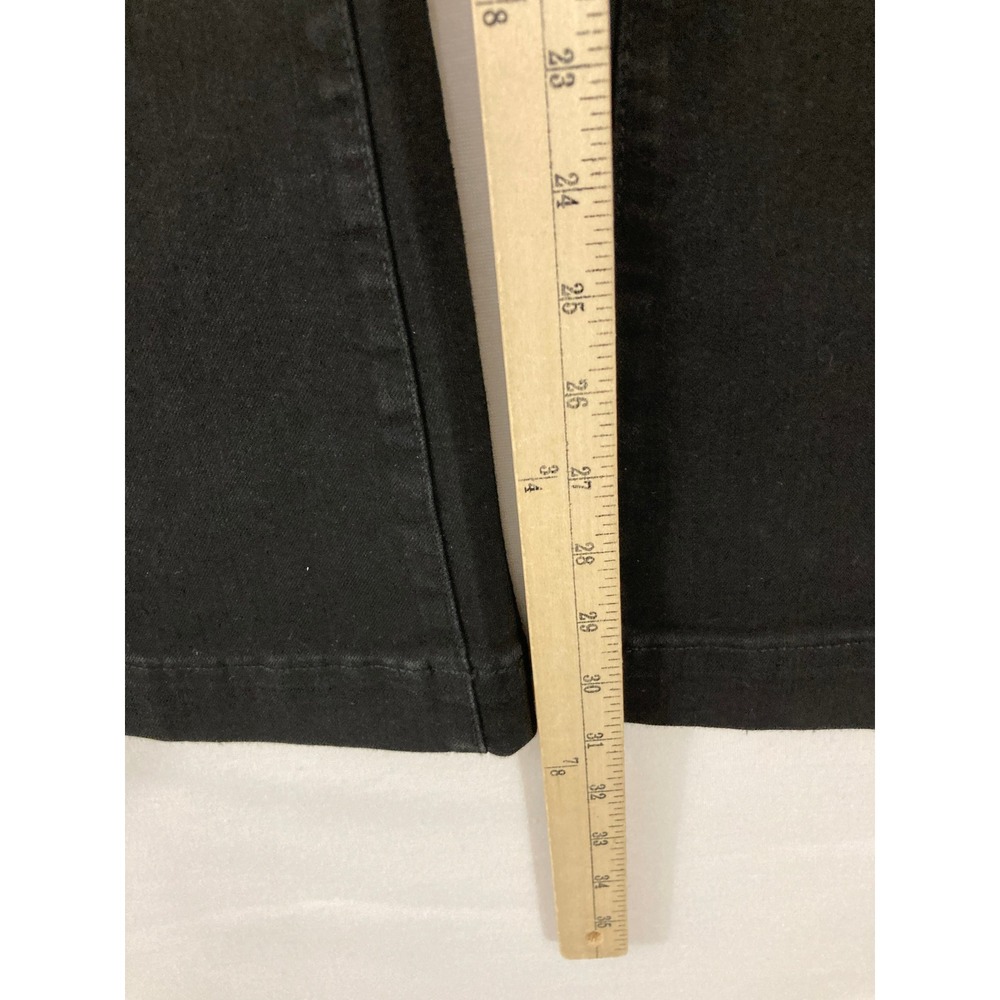 New INC Pull-On Flare Pants size 14 Deep Black High Rise Stretch Trousers Preppy - Picture 7 of 10